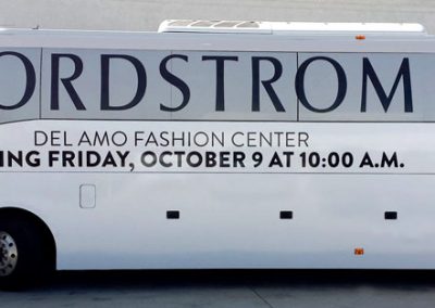 La Wraps Nordstroms Grand Opening Announcement Promotional Bus Wrap
