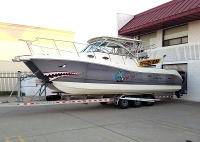 La Wraps Catamaran Shark Mouth Boat Wrap 3