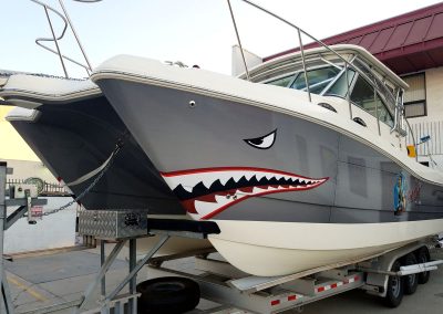 La Wraps Catamaran Shark Mouth Boat Wrap 4